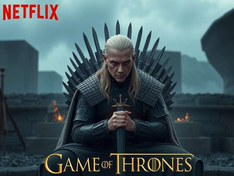 Game of Thrones Iron Throne and Netflix interface collage