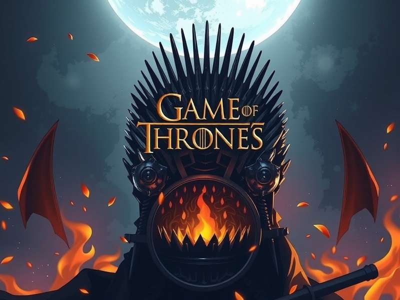 A collage depicting Game of Thrones video game scenes, the Iron Throne, and streaming service logos