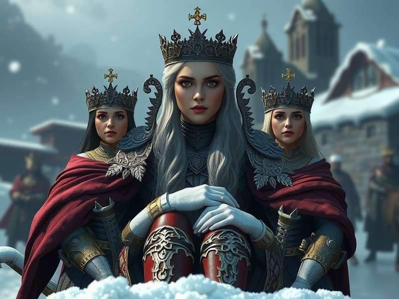 Collage of Game of Thrones Queens including Daenerys Targaryen, Cersei Lannister, and Sansa Stark