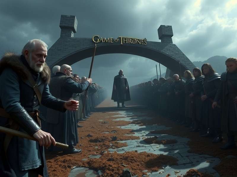 Arya Stark in dark clothing holding Needle, her sword