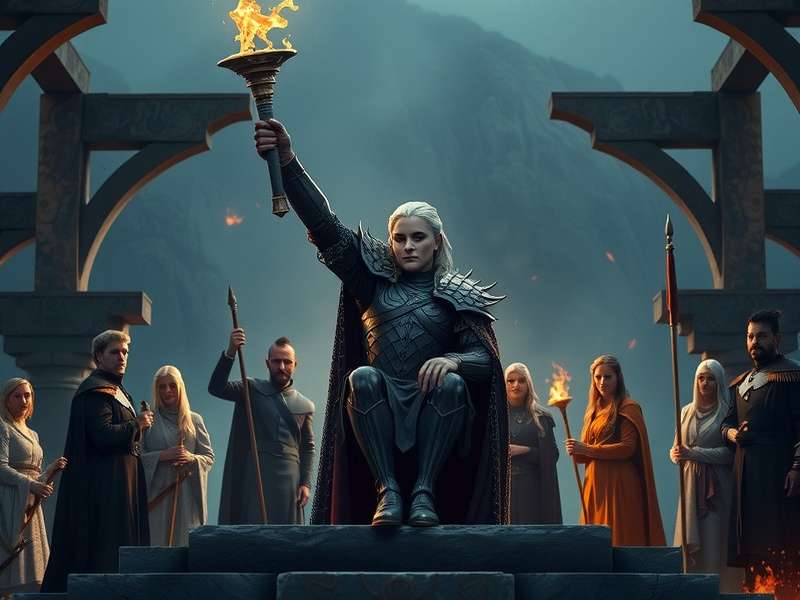 The Night King staring menacingly with blue eyes