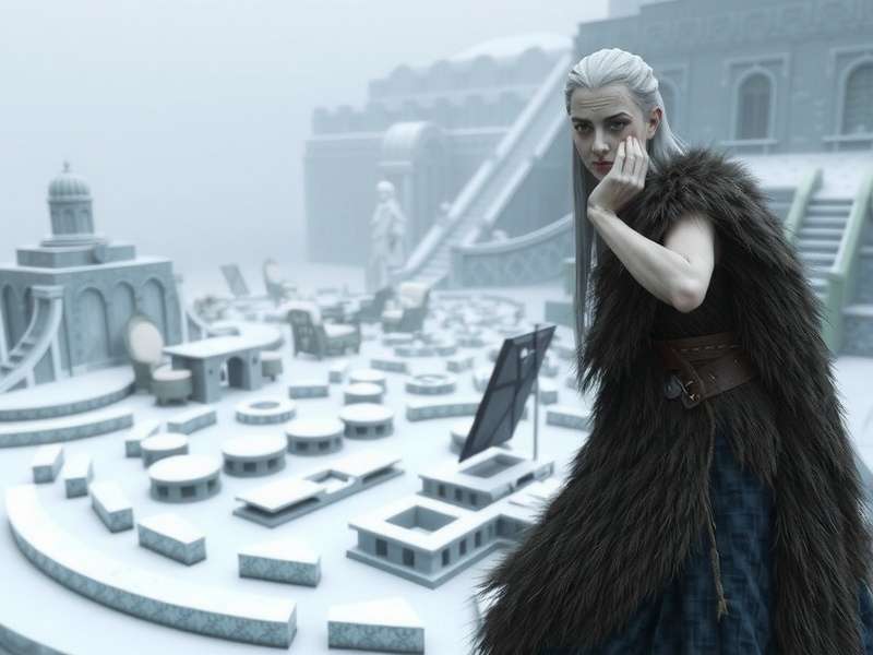 Artistic depiction of a medieval tapestry with symbolic Game of Thrones motifs