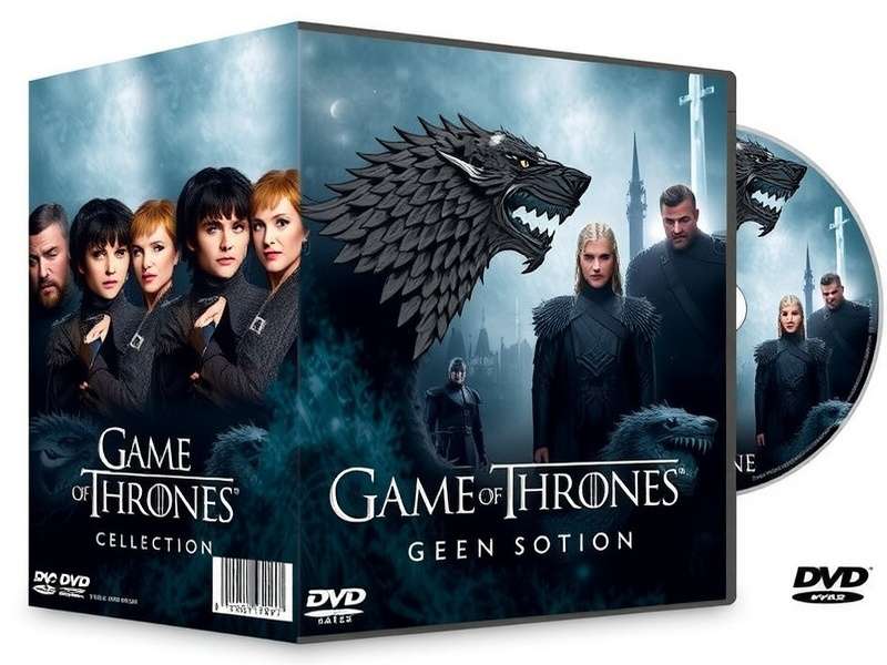 Game of Thrones complete DVD box set collection displayed on a shelf