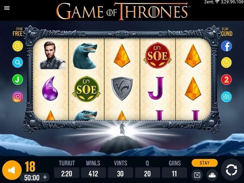 Game Of Thrones Slots Zynga gameplay screenshot showing reels with iconic characters
