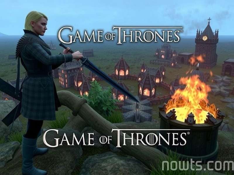 Game of Thrones epic battle scene with characters and dragons