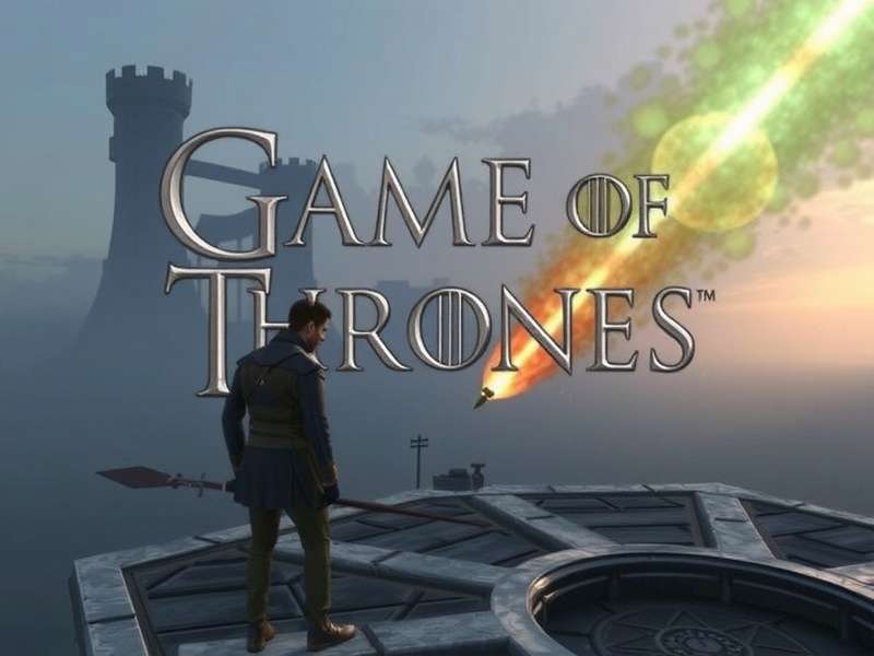 Game of Thrones Iron Throne in dramatic lighting with dragons flying overhead