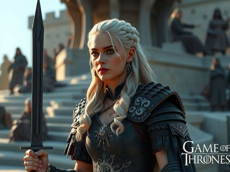 Game of Thrones Khaleesi – Daenerys Targaryen, the Mother of Dragons, portrayed in epic style with dragons and crown.