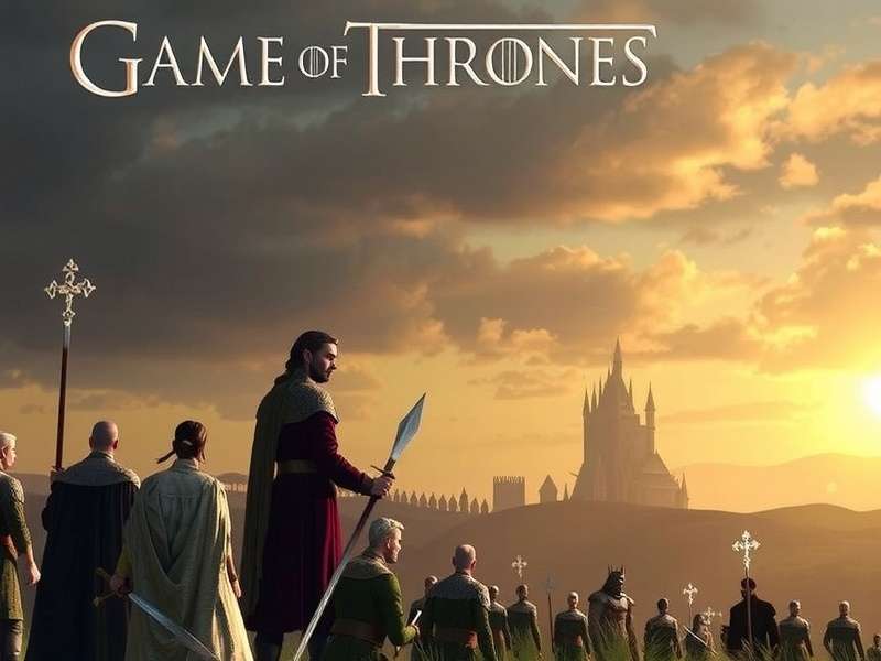 Game of Thrones streaming banner showing the Iron Throne with a dragon silhouette against a dark epic background
