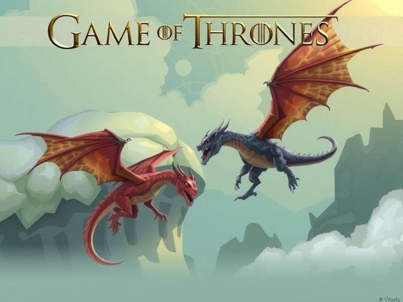 Drogon soaring above the Great Pyramid of Meereen, wings spread wide against a golden sky.