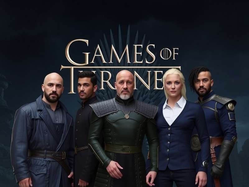 Games Of Thrones Cast ensemble — main characters in epic landscape